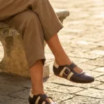 Licowe brązowe sneakersy light La’samba