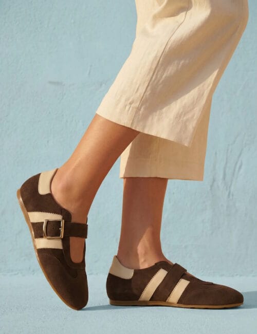 Zamszowe sneakersy light La’ Samba z nutą beżu